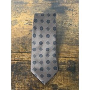 Vintage Marshall Field's Italian Silk‎ Tie Brown Black Medallion Slim 3" x 59"